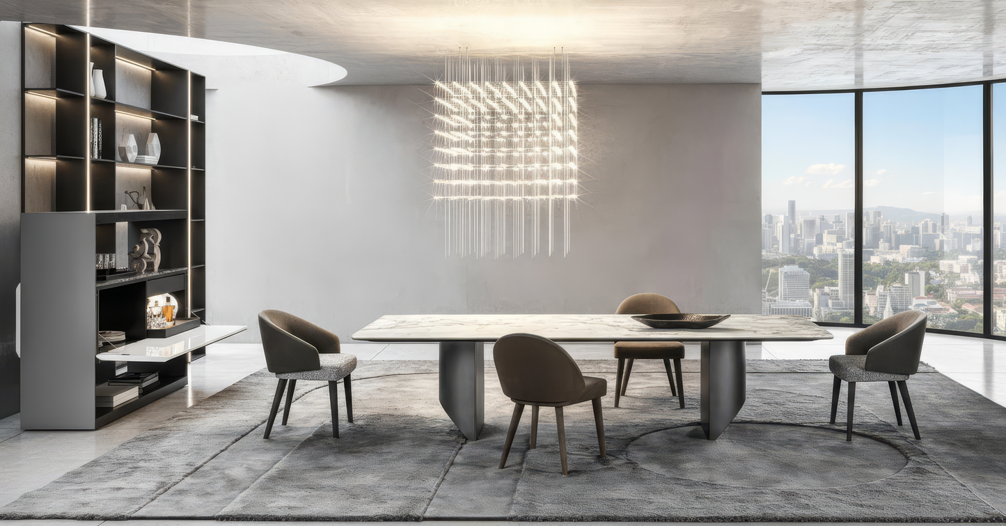 Bramy 10-Seater Marble Dining Table