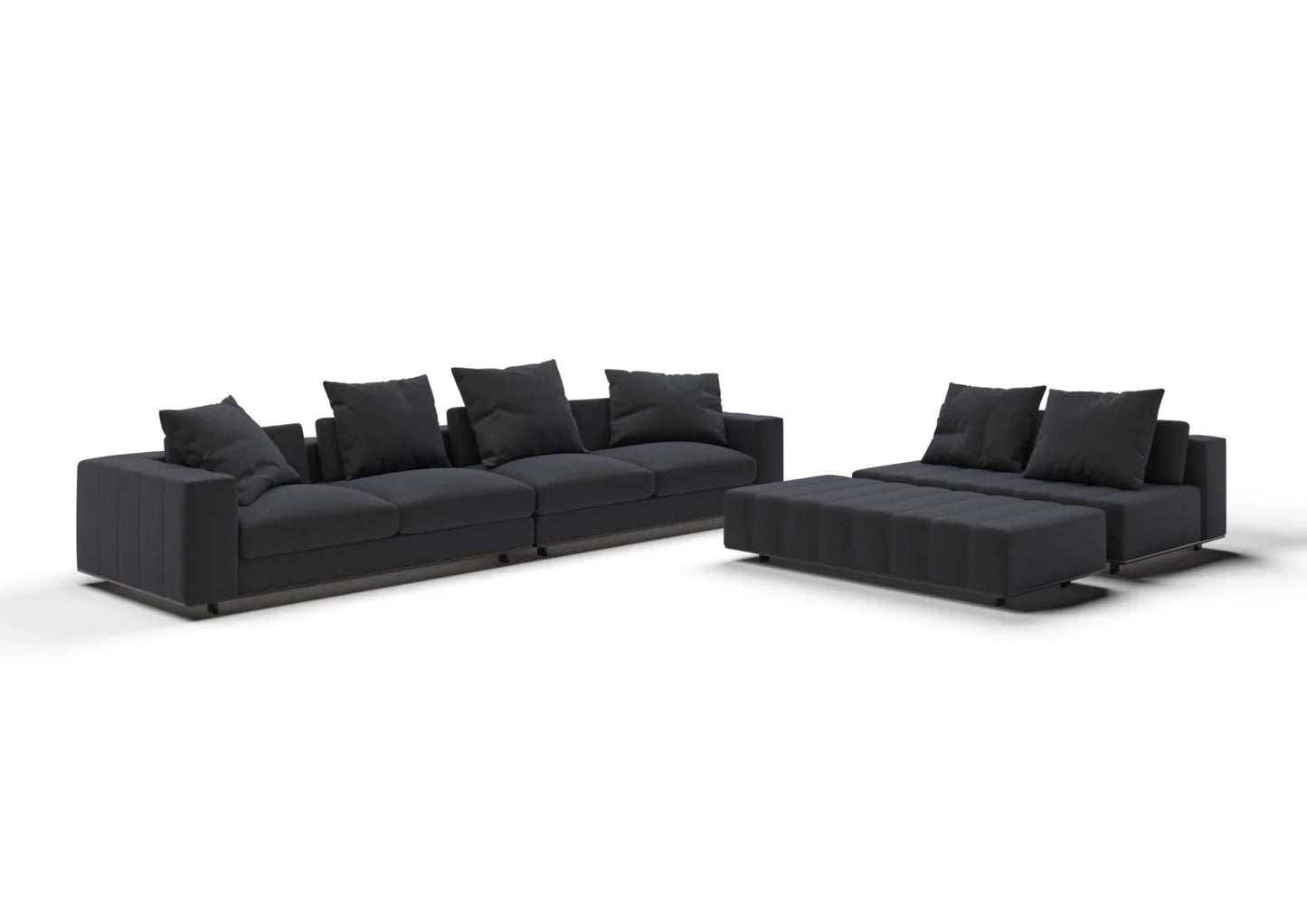 Leander 6-Seater Fabric Sectional Sofa with Ottoman Set