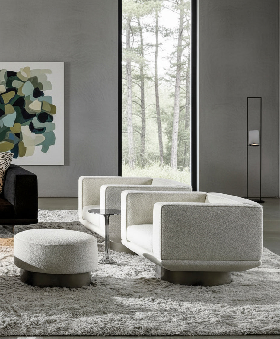 Cressida Ergonomic Cow Leather Armchair Set