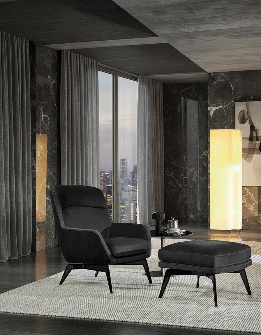 Ophelia Leather Armchair & Footstool Set
