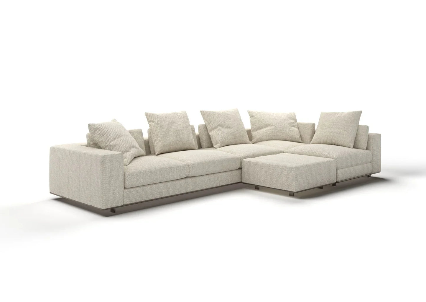 Theo 4-Seater Fabric Sofa with Ottoman Set