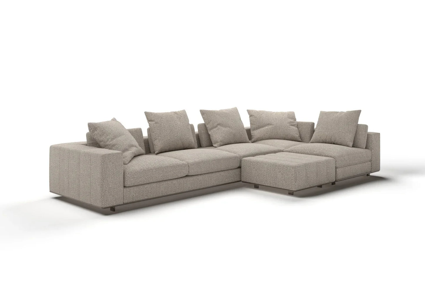 Theo 4-Seater Fabric Sofa with Ottoman Set