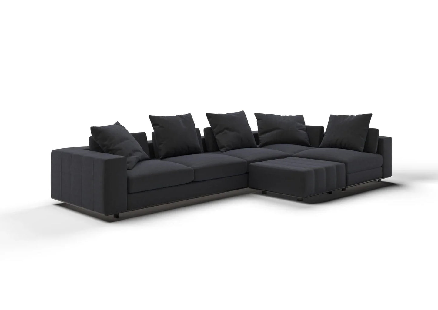 Theo 4-Seater Fabric Sofa with Ottoman Set
