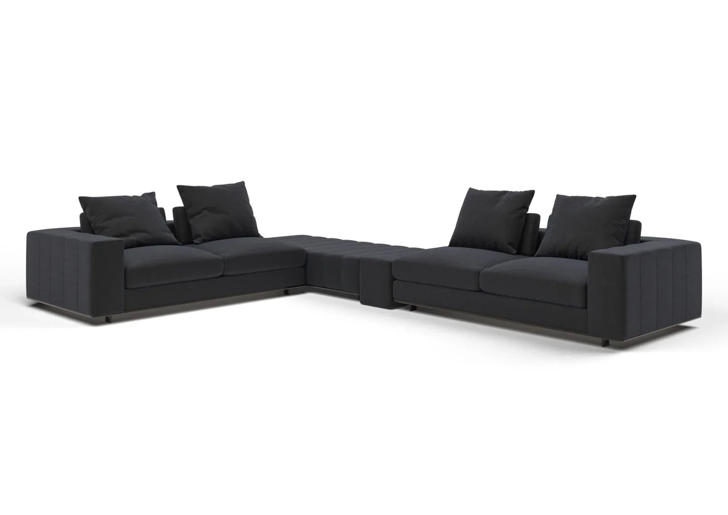 Logan 4-Seater Fabric Sectional Sofa with Ottoman Set
