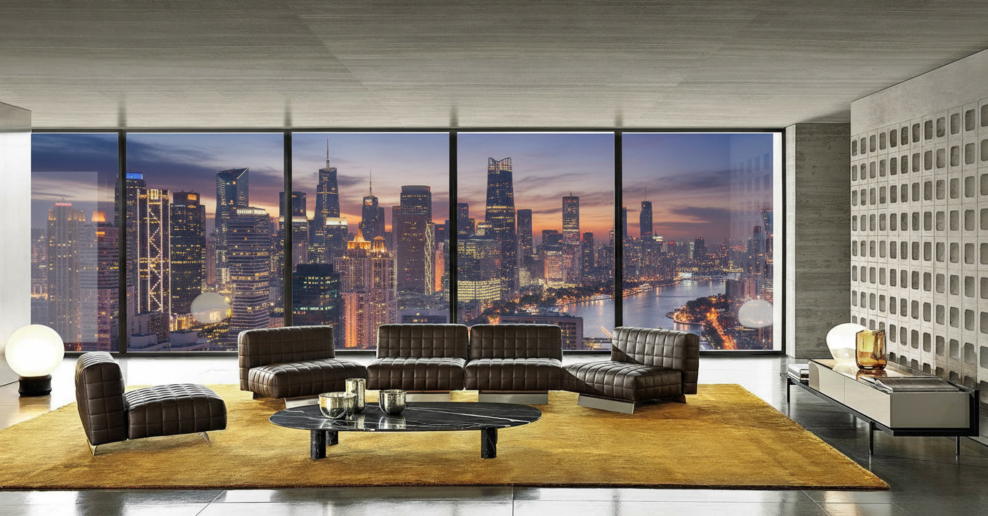 Utrecci Leather Armchair & Ottoman Set