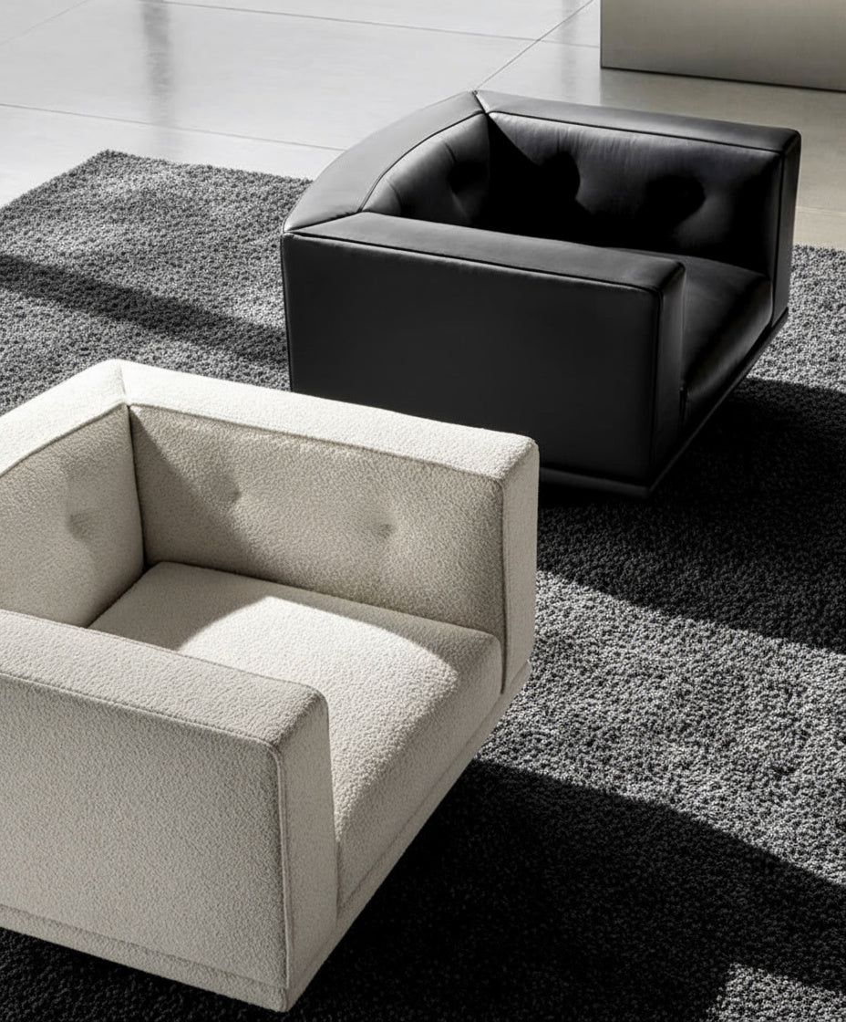 Marco Ergonomic Cow Leather Armchair Set