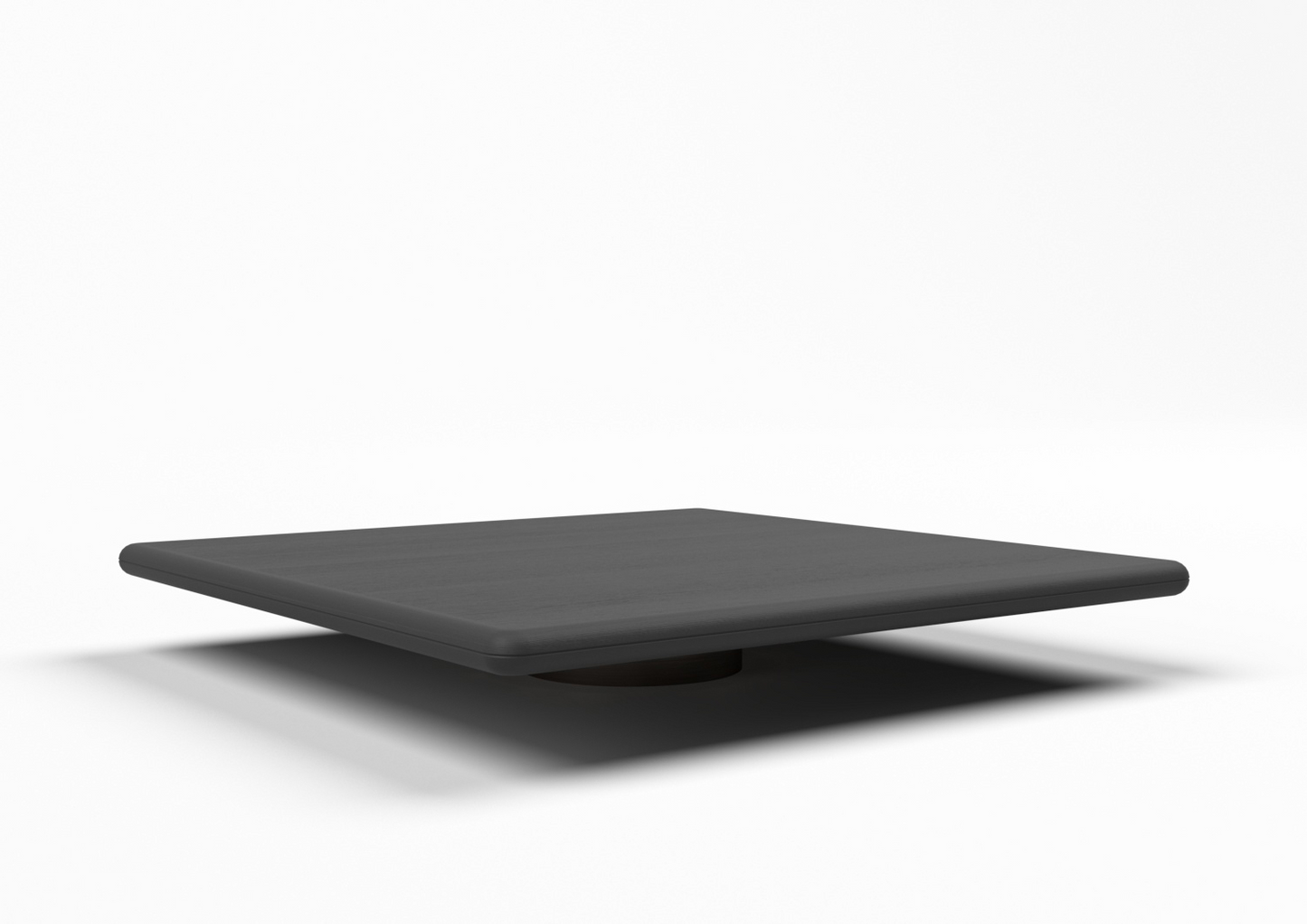 Alpine Wooden Coffee Table with Cylindrical Base