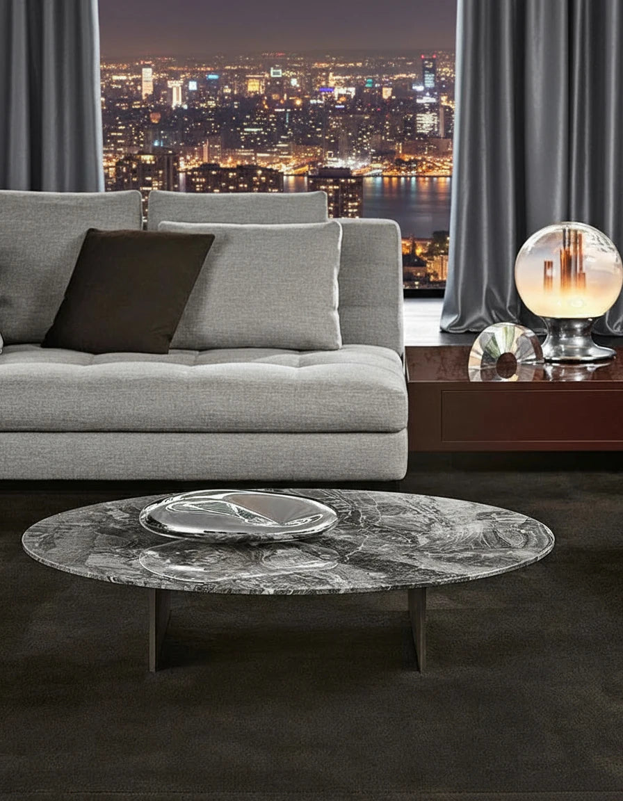 Albus Marble 100cm Round Coffee Table