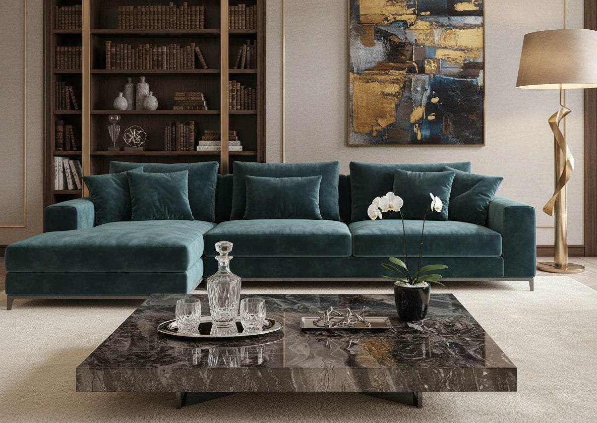 Alex Marble Top Square Gray Coffee Table