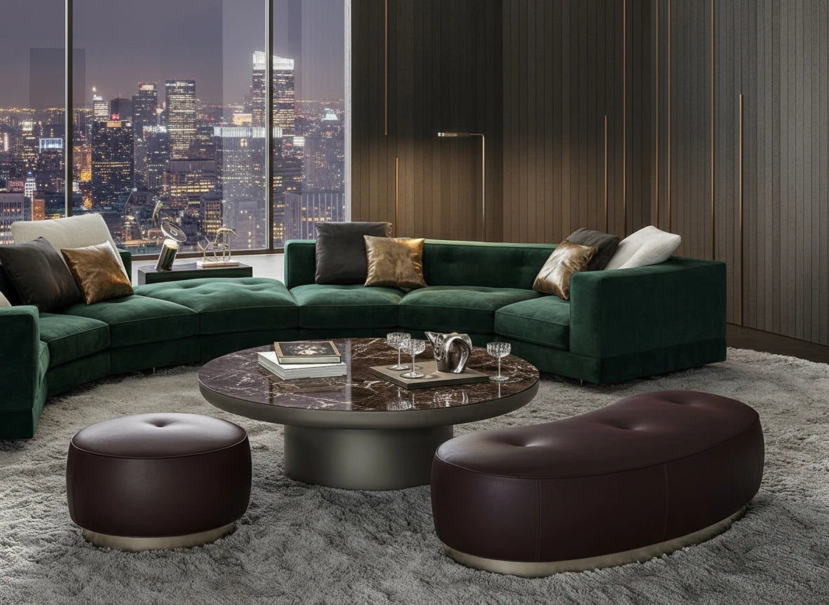 Ash Marble 120cm Round Coffee Table