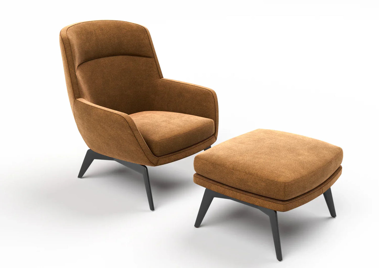 Mono Fabric Armchair & Footstool Set