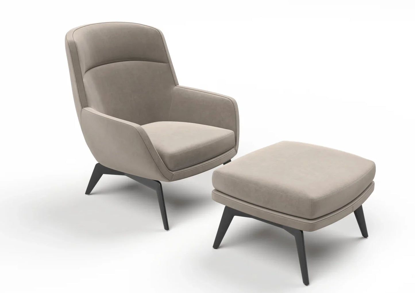 Ophelia Leather Armchair & Footstool Set