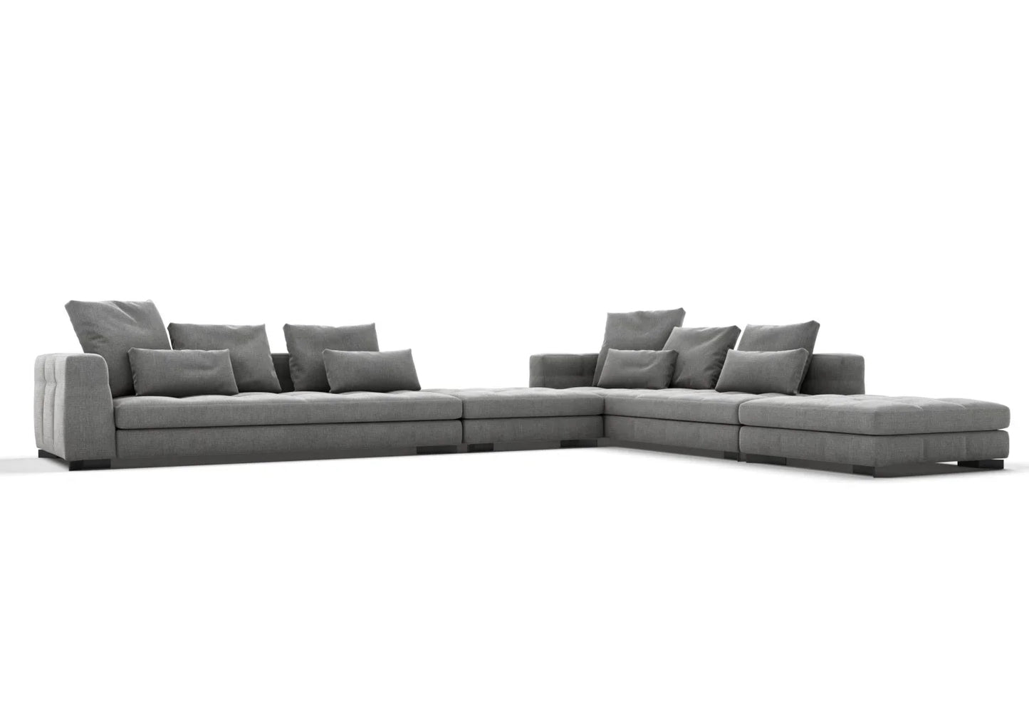 Gio 4-Seater Fabric Corner Sofa with Ottoman Set