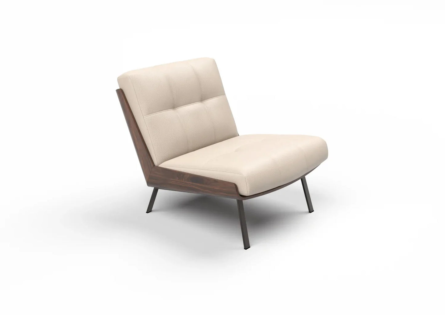 Hollis Leather Swivel Armless Chair