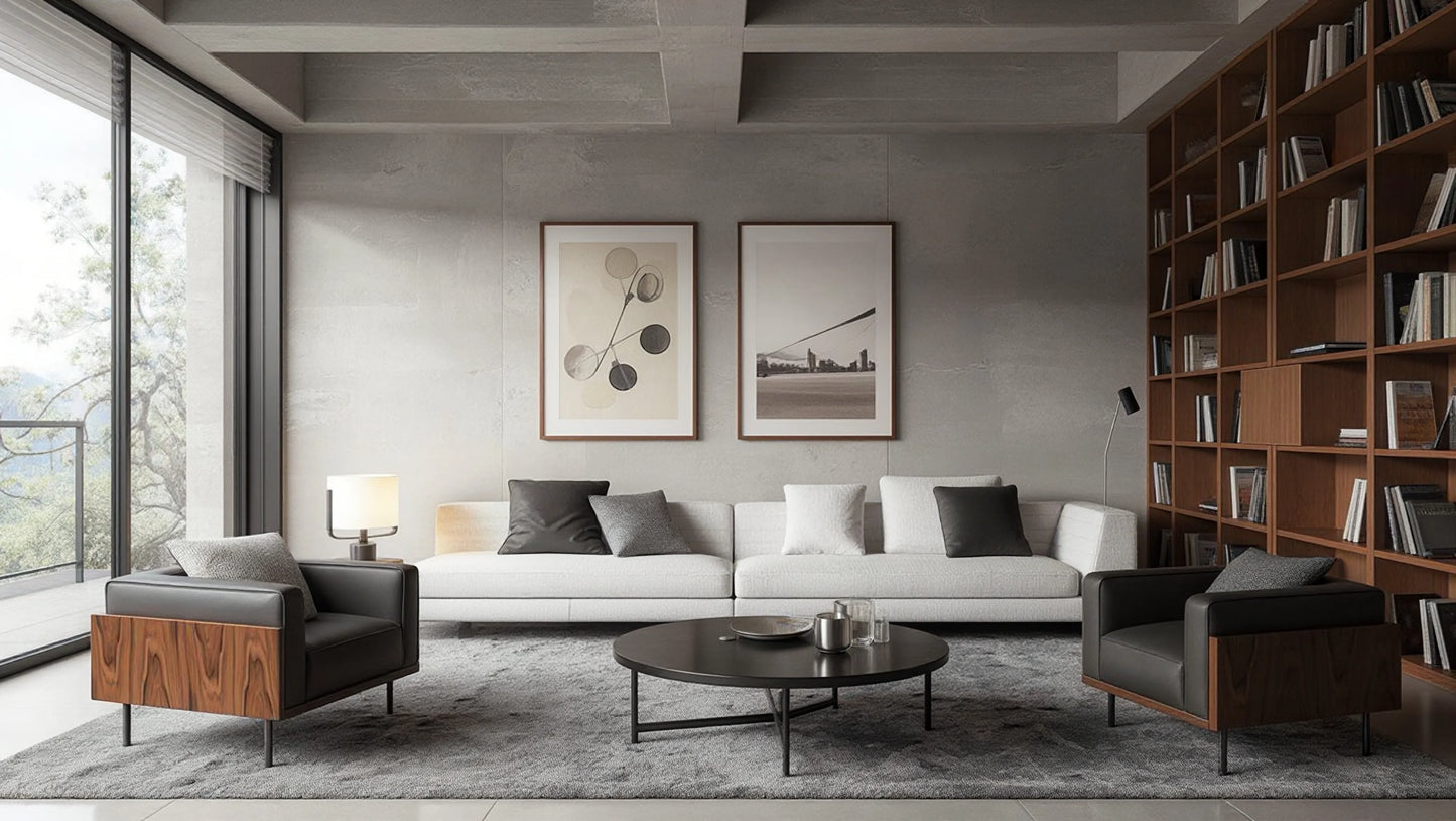 Gaynn 3-Seater Cow Leather Sofa with Chaise