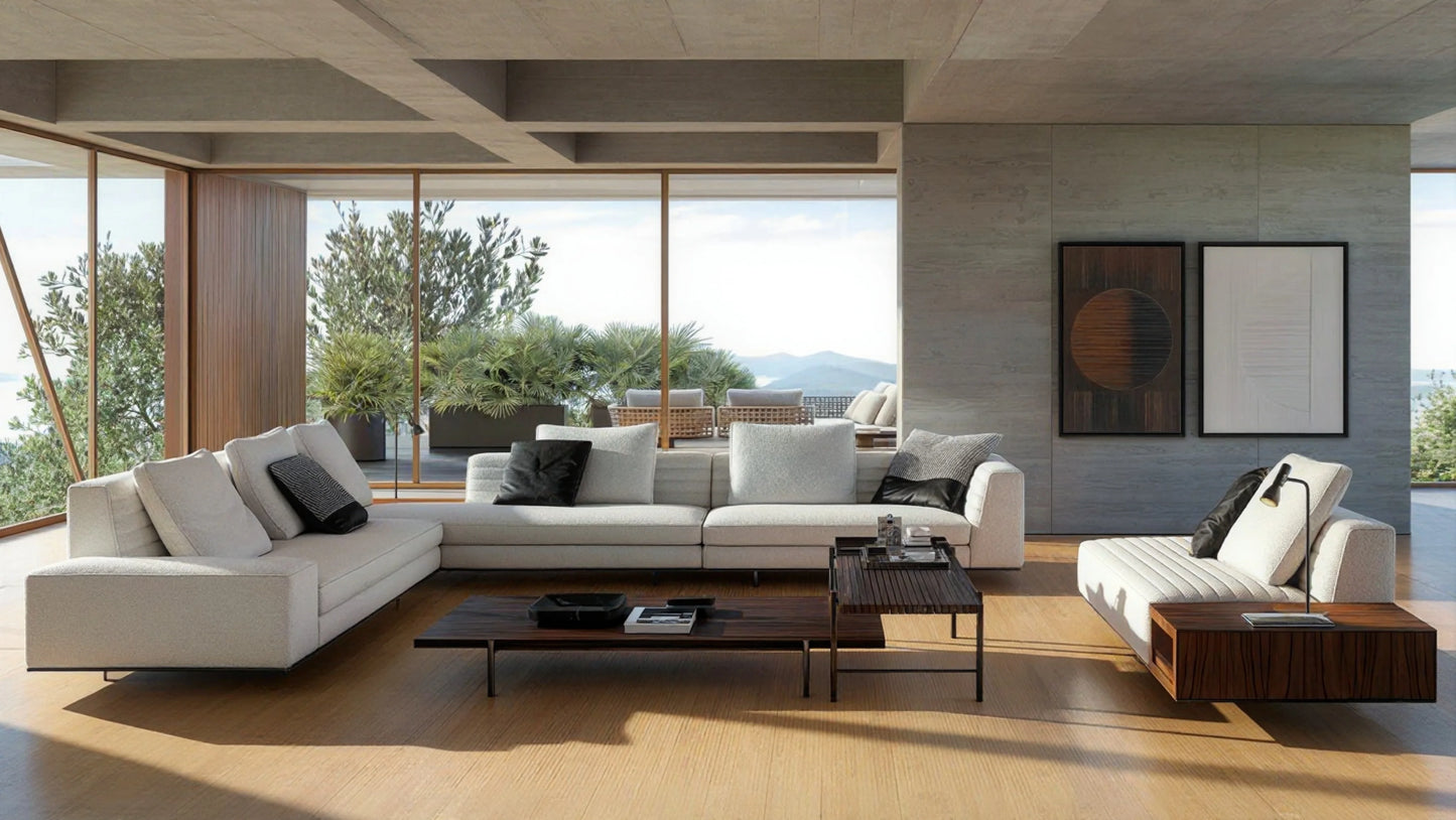 Grunt 5-Seater Cow Leather Sectional Sofa