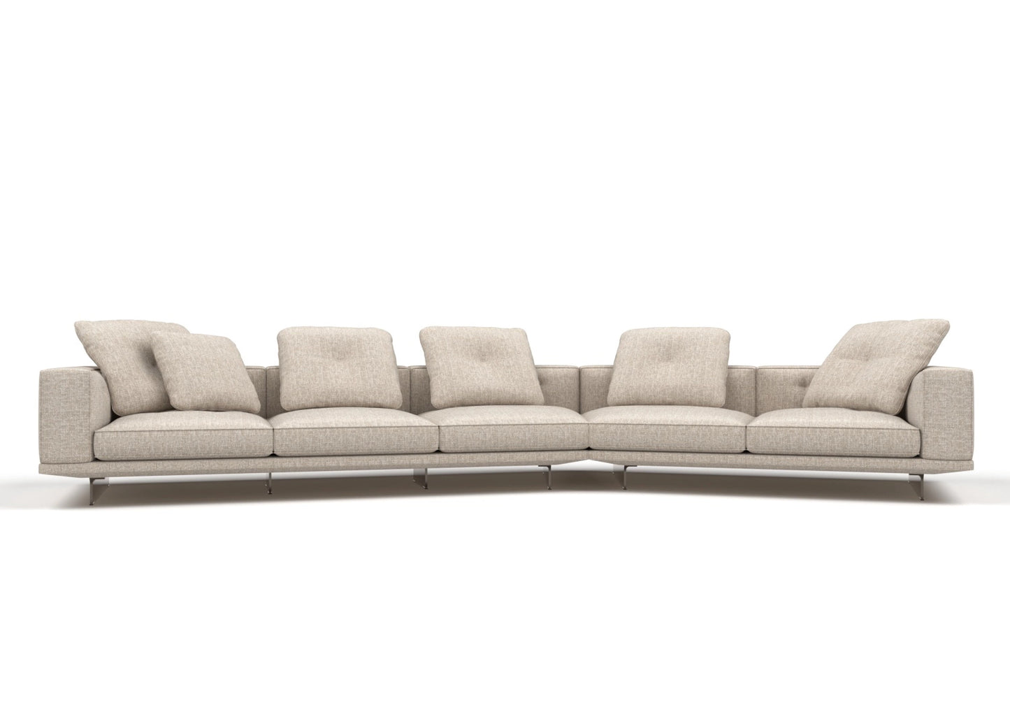 Benn 5-Seater Fabric Curved Modular Sofa