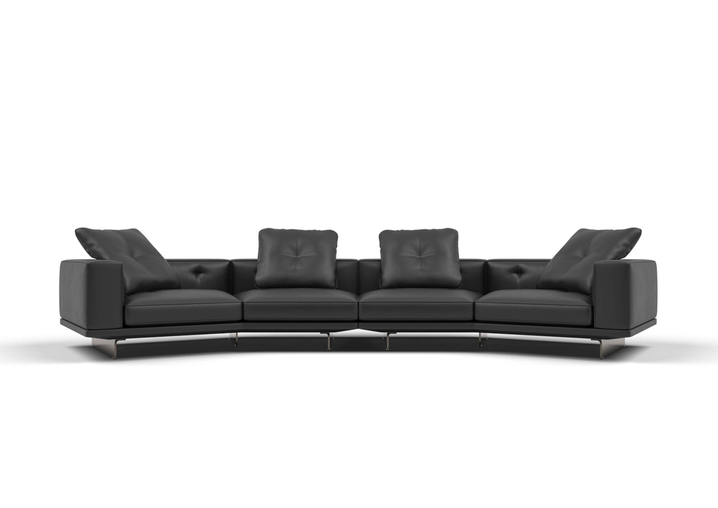 Caleb 4-Seater Leather Curved Modular Sofa