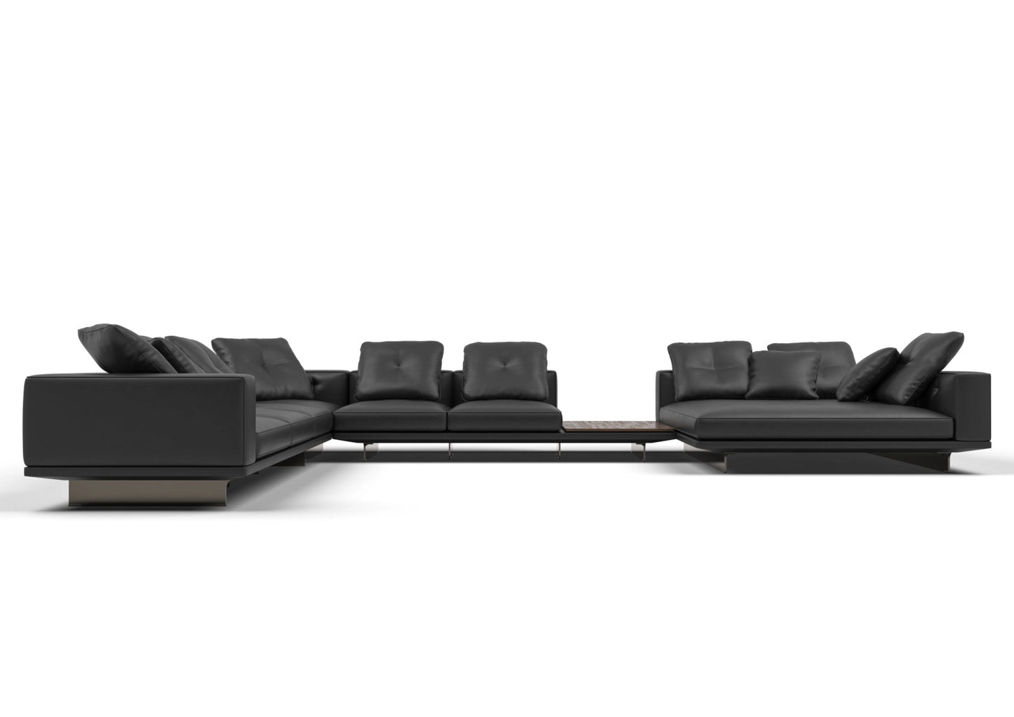 Coen 6-Seater Leather Chaise Lounge Set