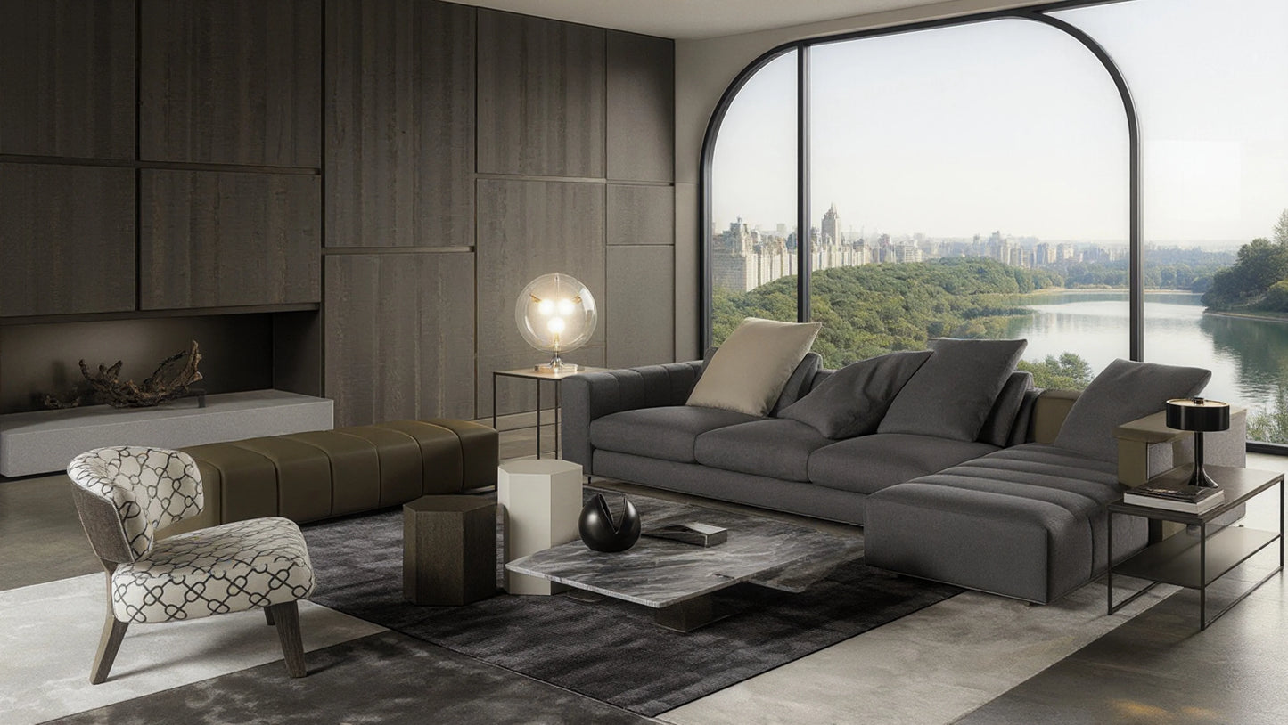 Silas 5-Seater Leather L-Shaped Sofa
