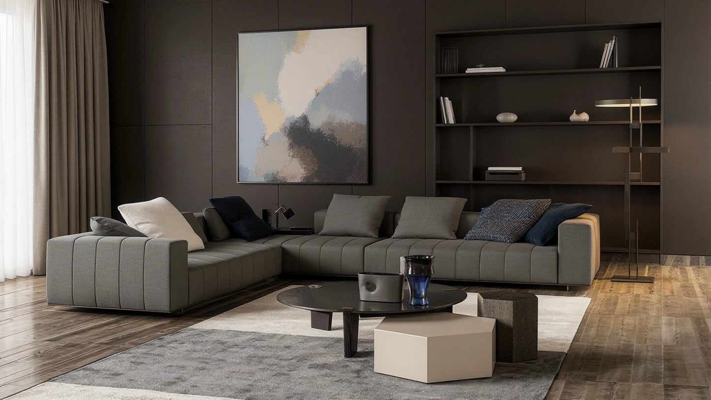 Silas 5-Seater Leather L-Shaped Sofa