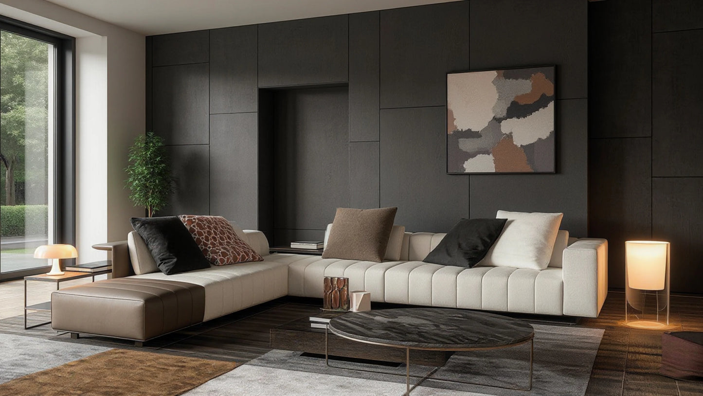 Logan 4-Seater Fabric Sectional Sofa with Ottoman Set