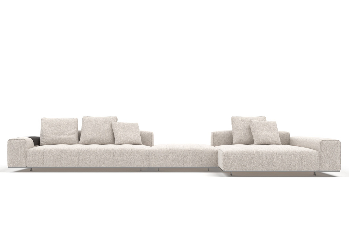Kingston 4-Seater Fabric Corner Sofa with Ottoman Set