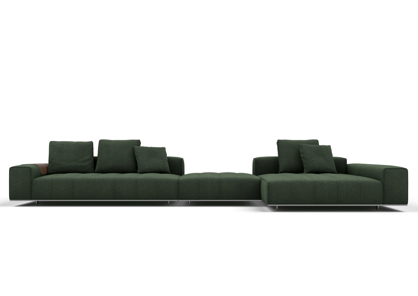 Kingston 4-Seater Fabric Corner Sofa with Ottoman Set