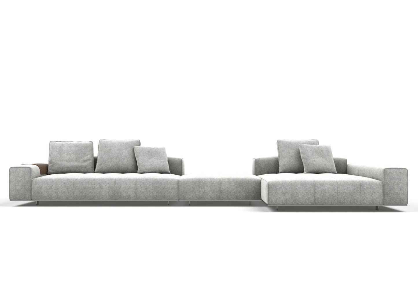 Kingston 4-Seater Fabric Corner Sofa with Ottoman Set