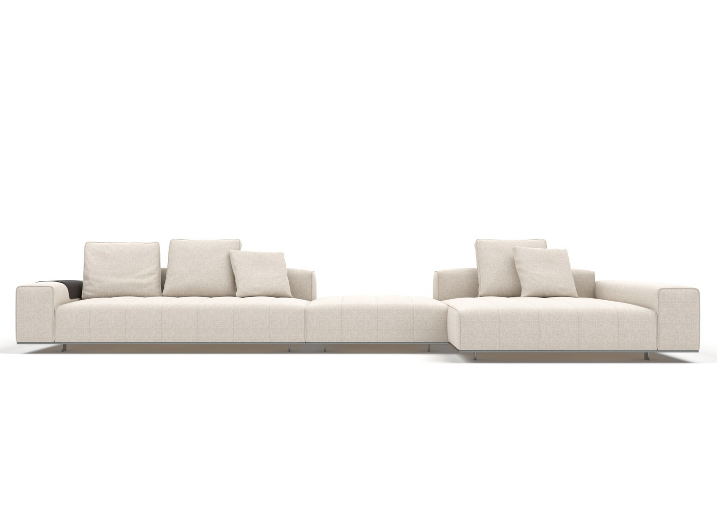 Kingston 4-Seater Fabric Corner Sofa with Ottoman Set