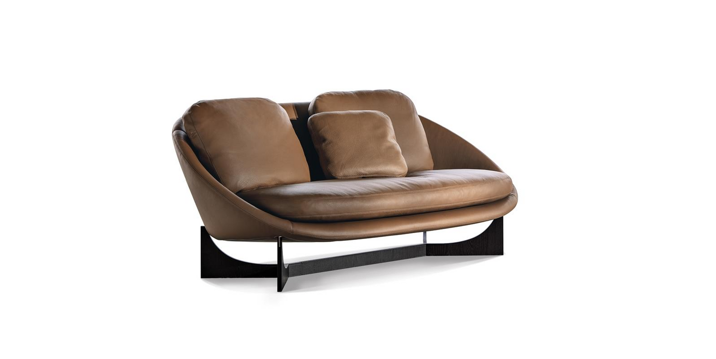 Sab 2-Seater Leather Sofa with Base