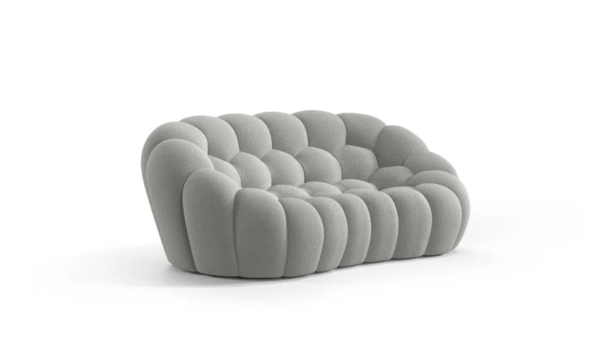 Dean 3-Seater Fabric Pouffe Sofa