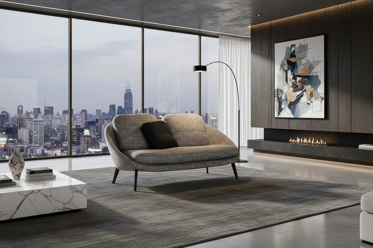 Mab 2-Seater Fabric Sofa with Legs
