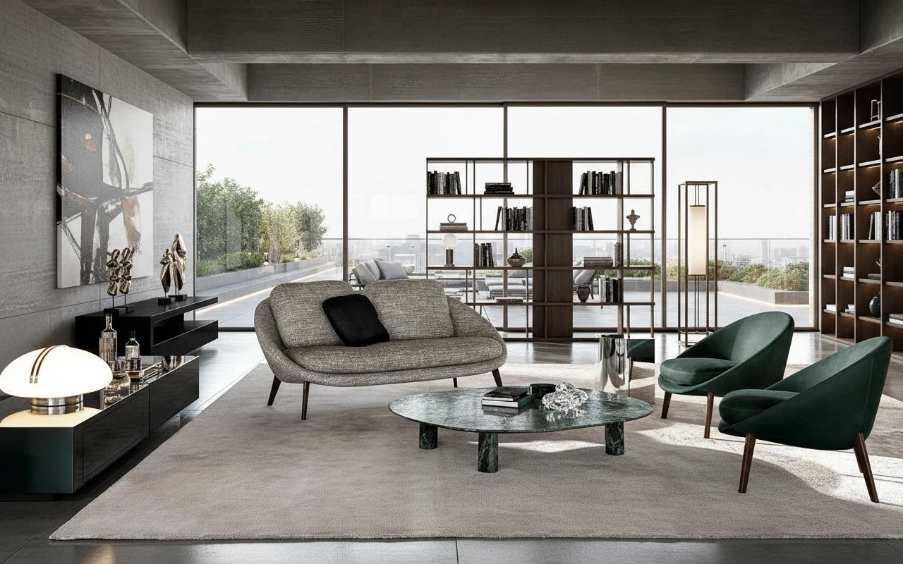 Mab 2-Seater Fabric Sofa with Legs