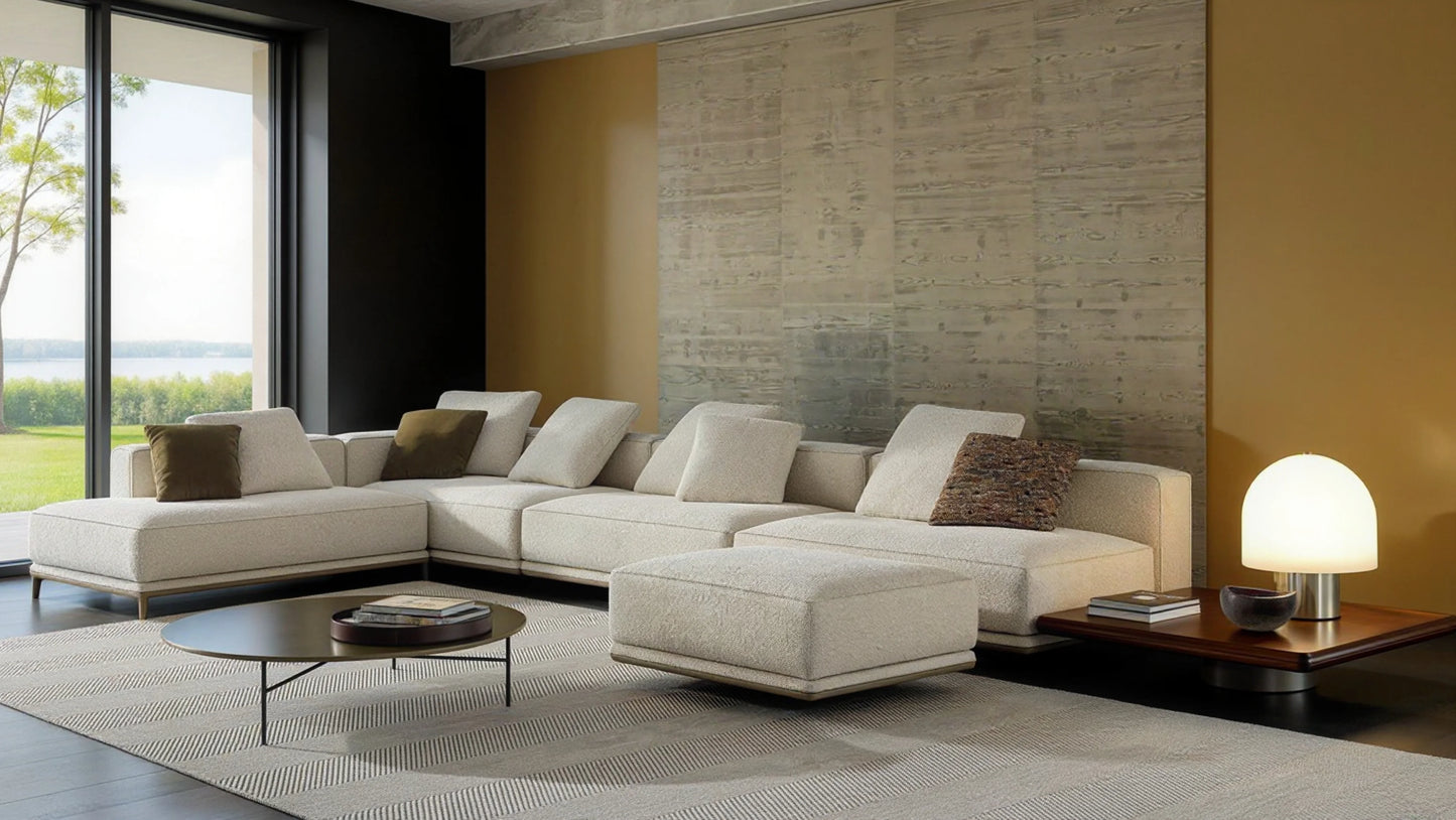 Damien 6-Seater Fabric L-Shaped Modular Sofa