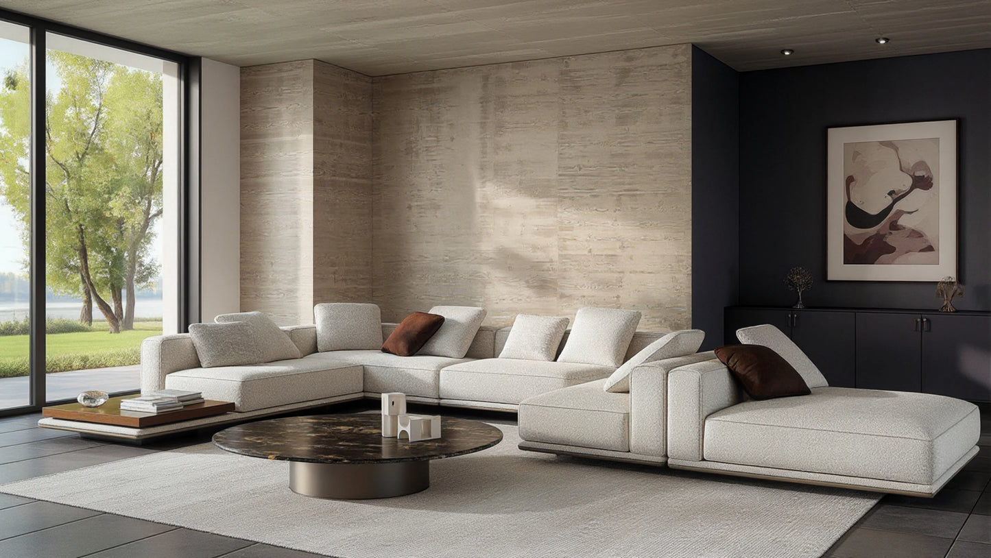 Dante 3-Seater Fabric Modular Sofa with Console Table