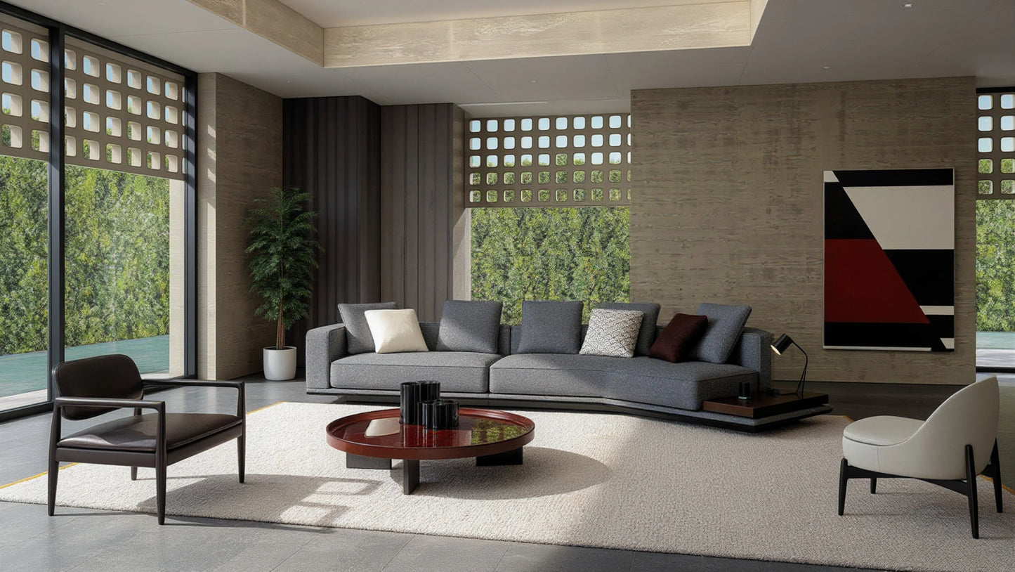 Dante 3-Seater Fabric Modular Sofa with Console Table