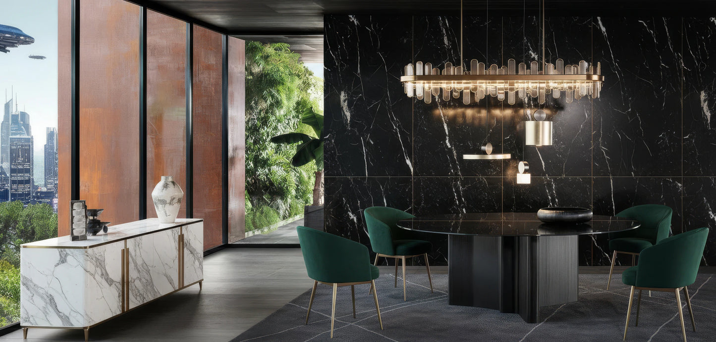 Montie 8-Seater Glass Top Dining Table