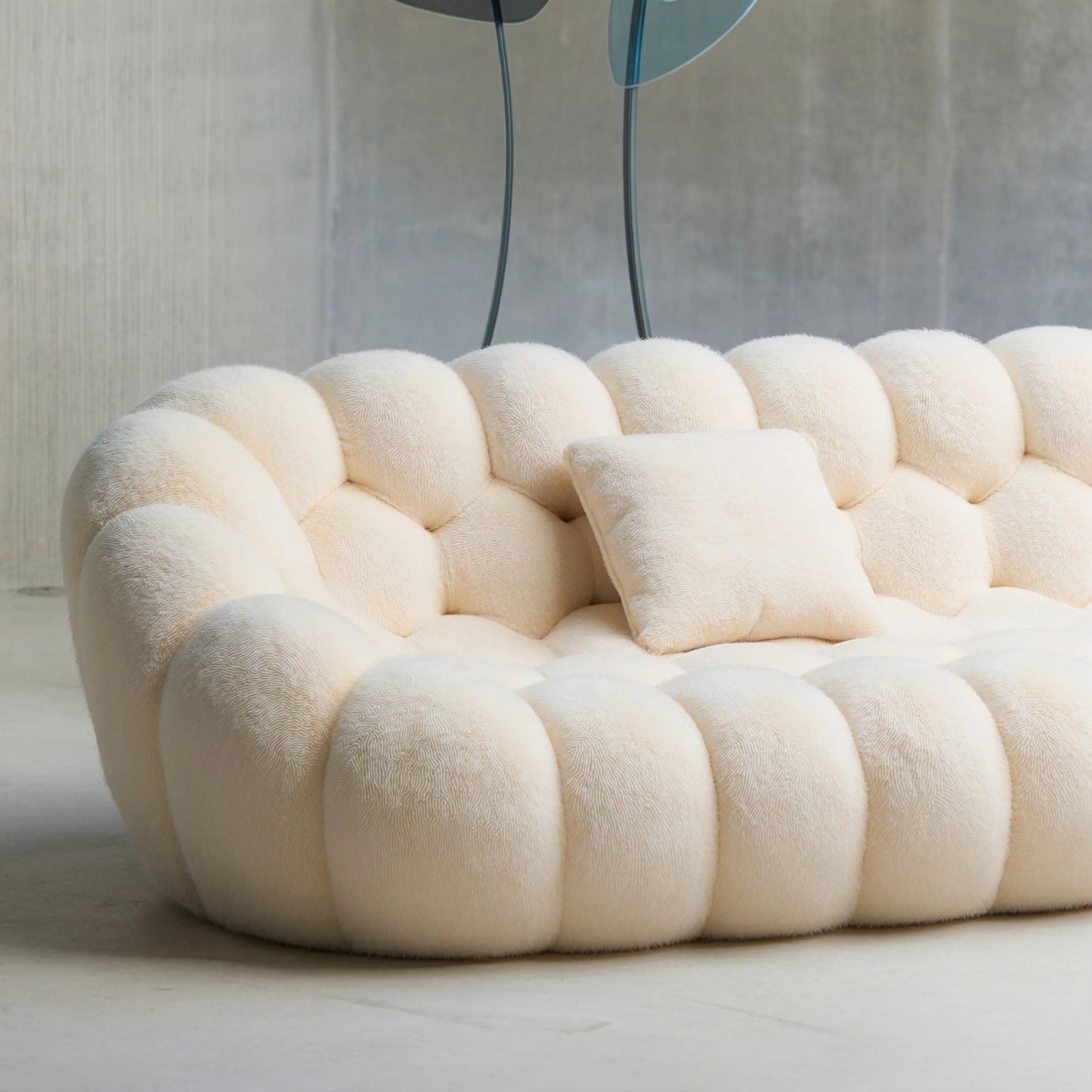 Desmond 4-Seater Fabric Pouffe Sofa