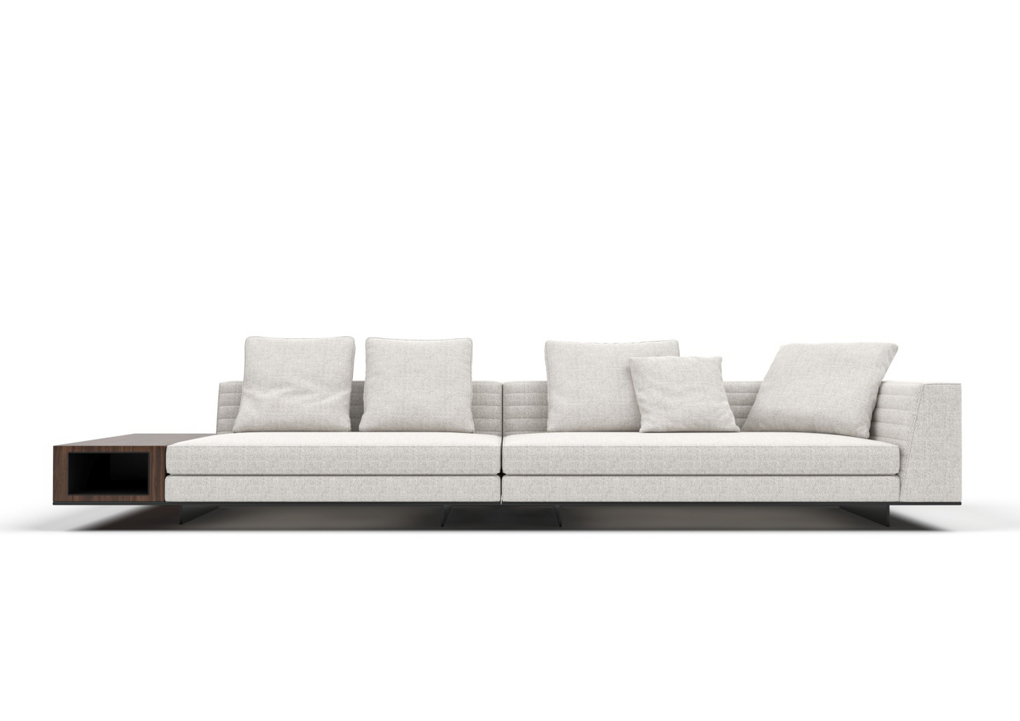 Gohan 4-Seater Fabric Sofa with Side Open Storage