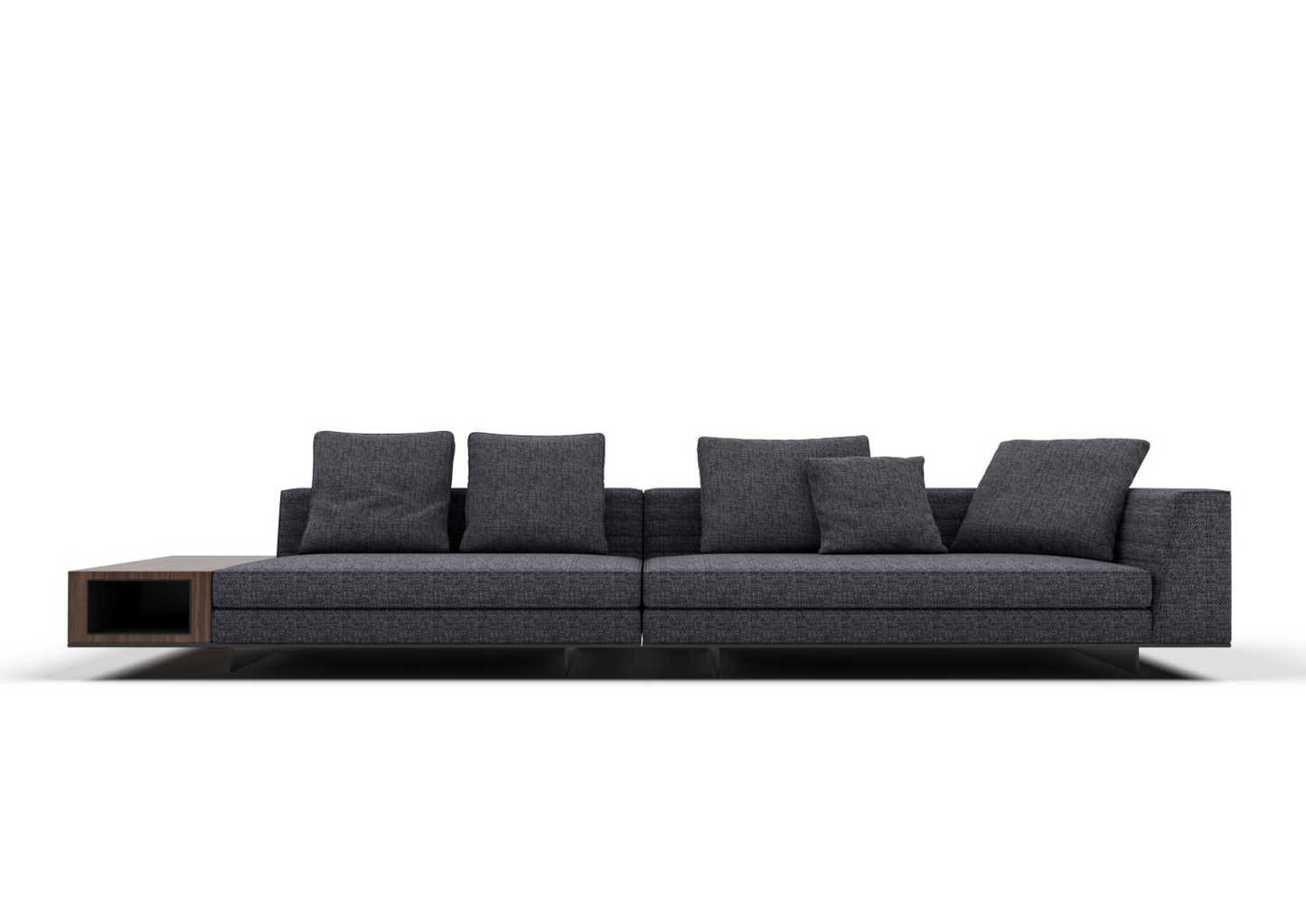 Gohan 4-Seater Fabric Sofa with Side Open Storage