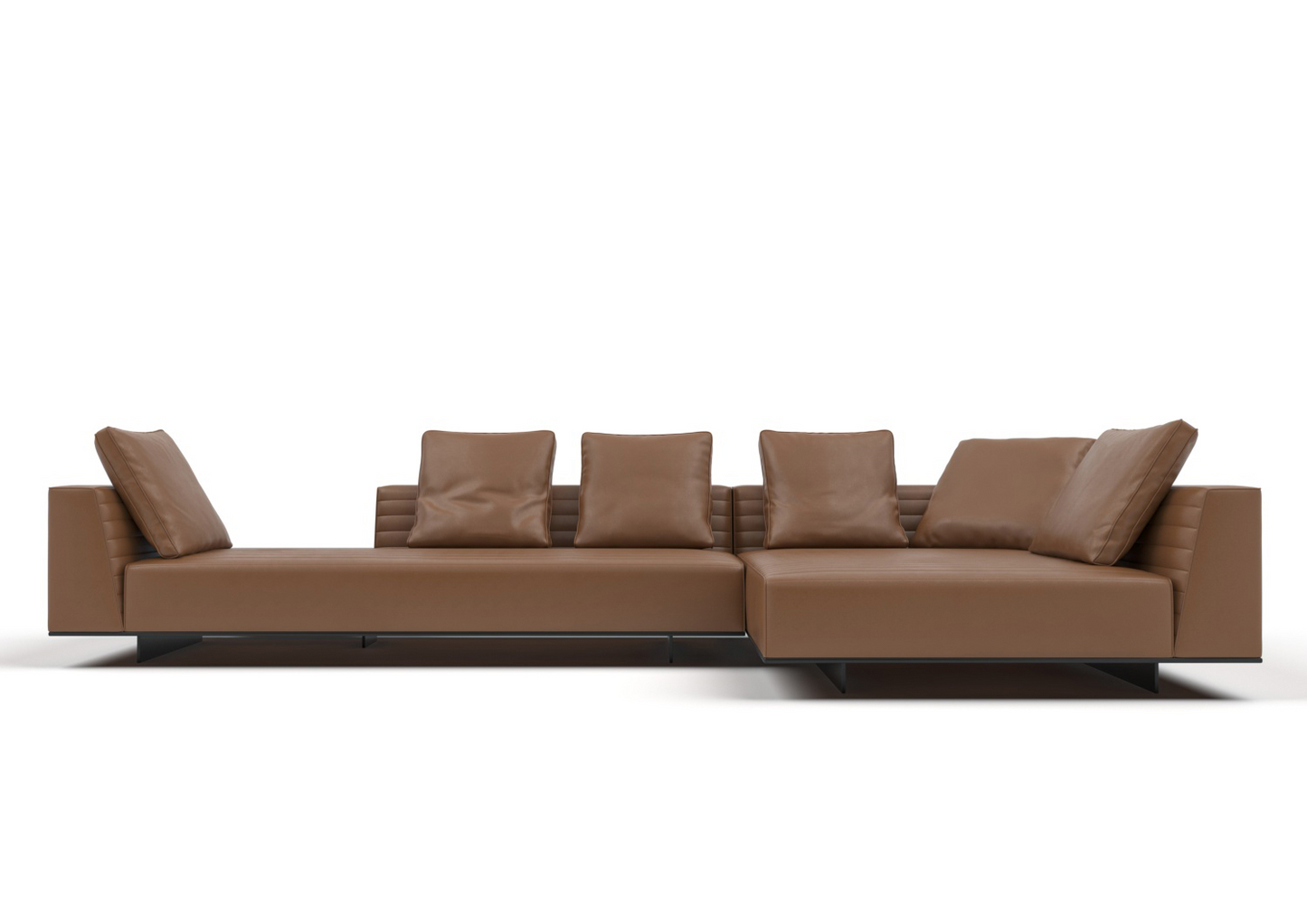 Gaynn 3-Seater Cow Leather Sofa with Chaise