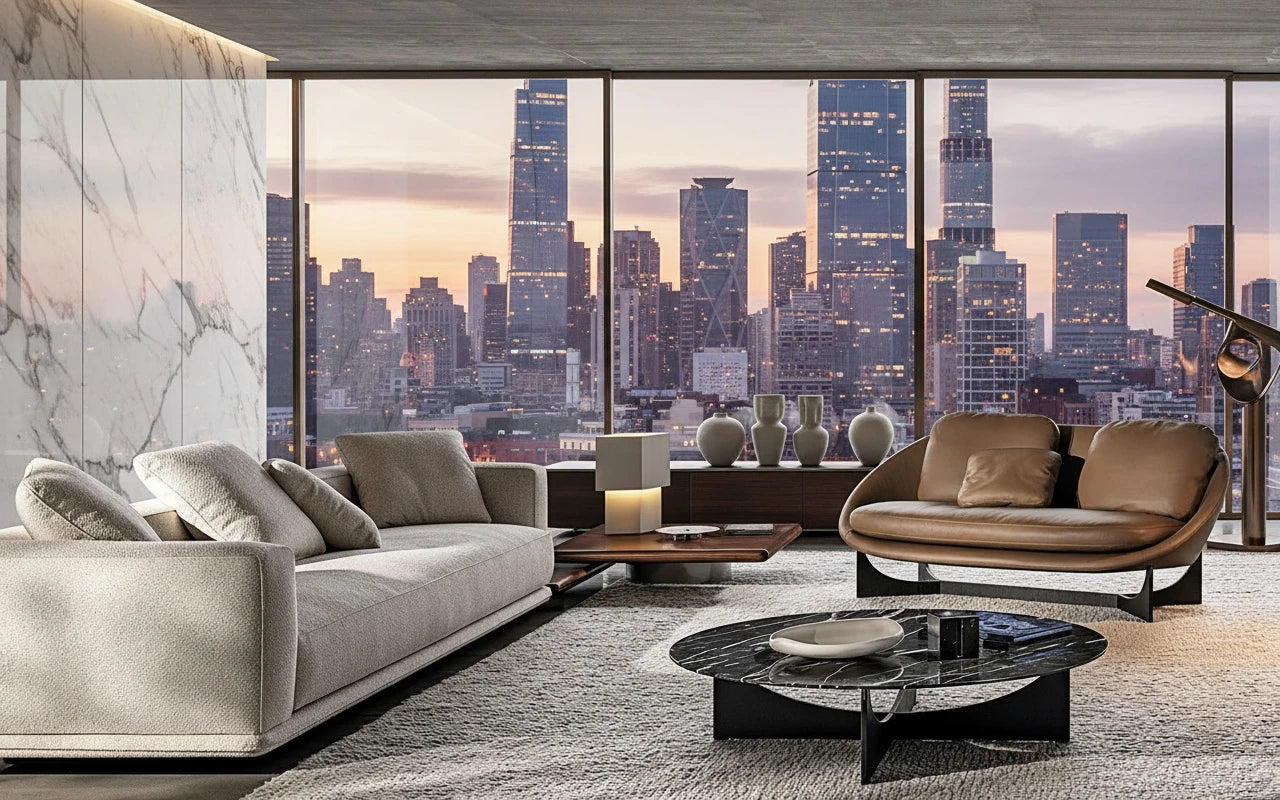 Sab 2-Seater Leather Sofa with Base