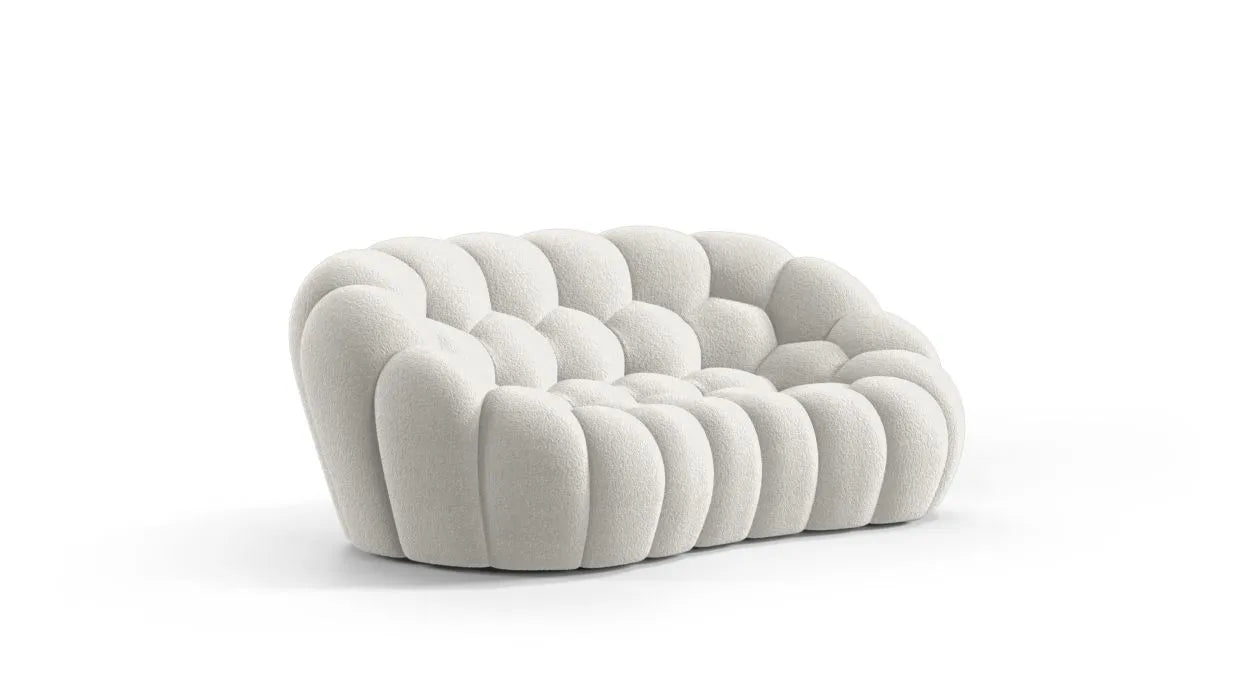 Dean 3-Seater Fabric Pouffe Sofa