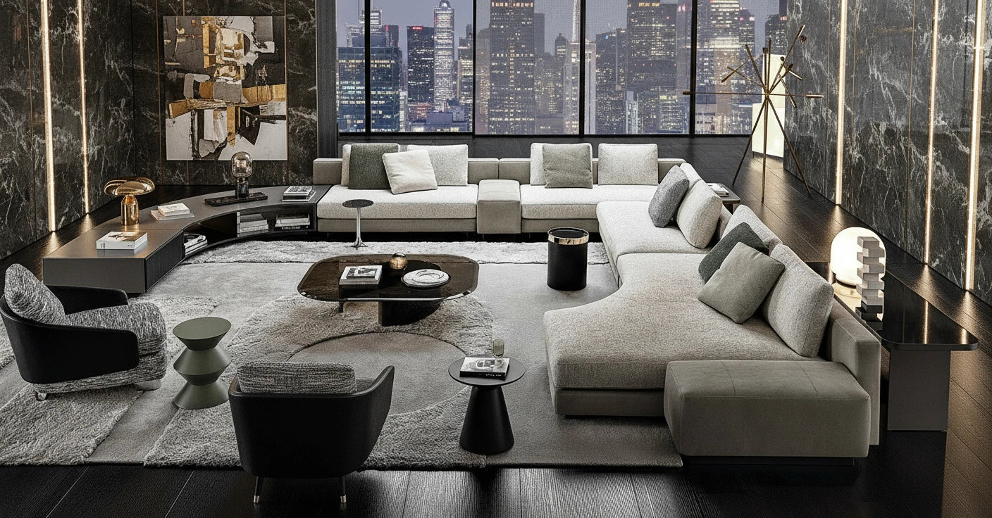 Tace 4-Seater Fabric Modular Sofa with Chaise