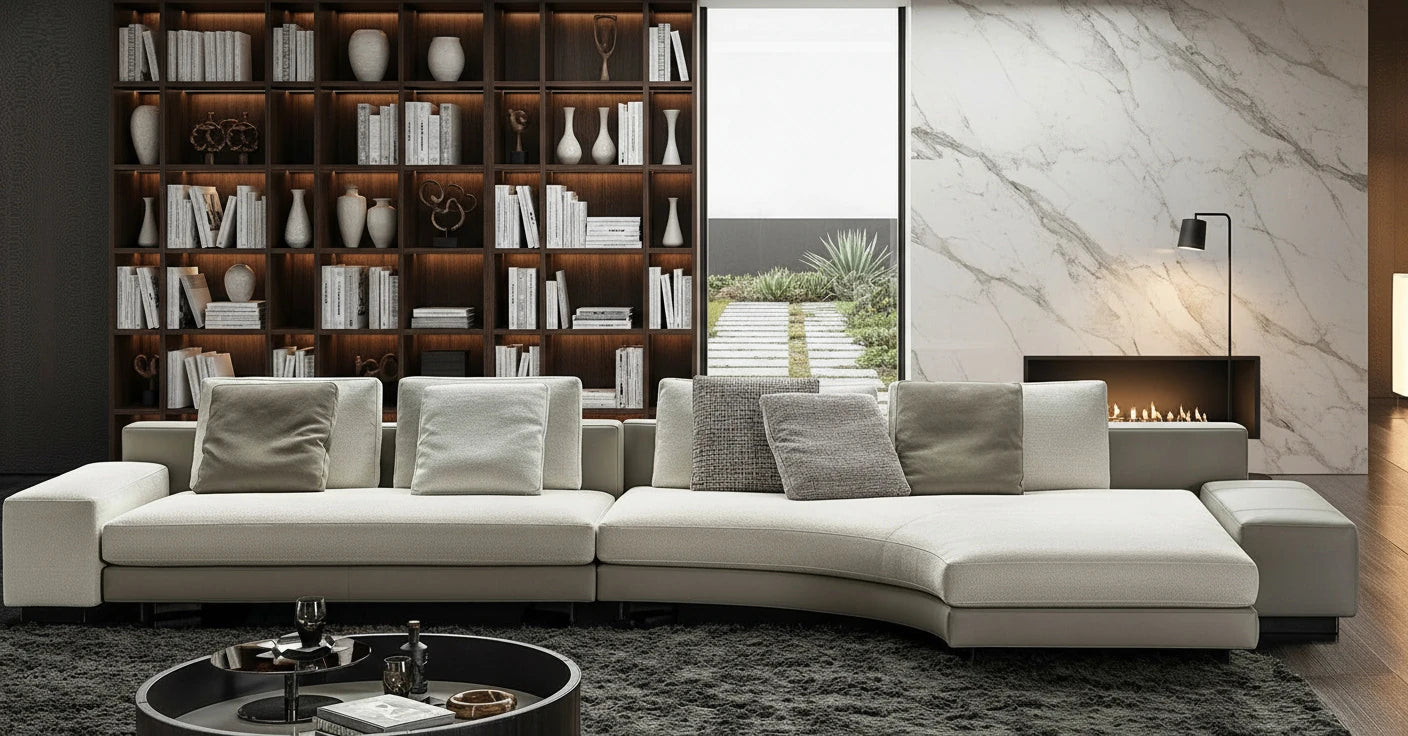 Tace 4-Seater Fabric Modular Sofa with Chaise