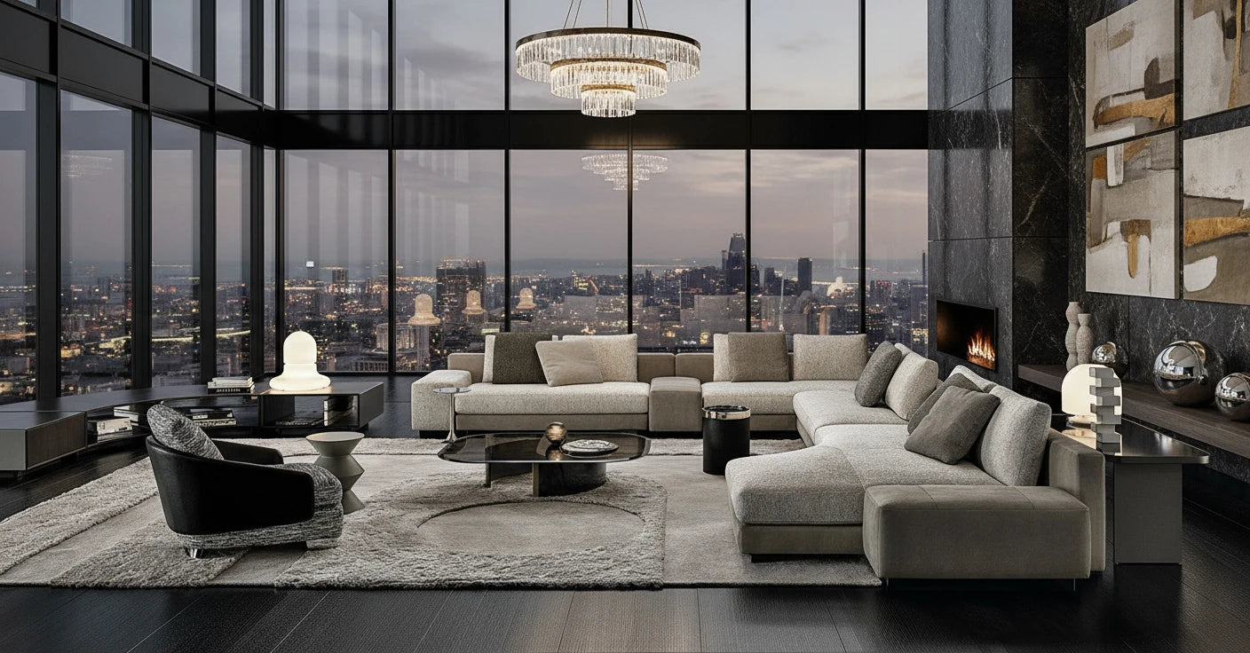 Tace 4-Seater Fabric Modular Sofa with Chaise