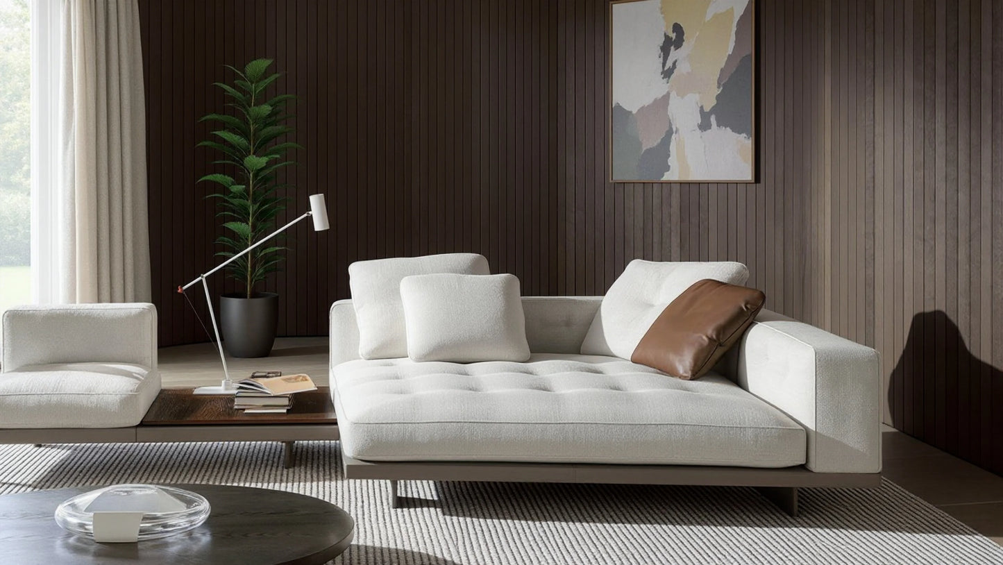 Coen 6-Seater Leather Chaise Louge Set