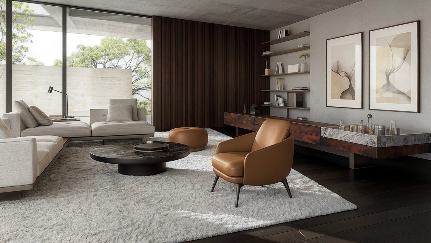 Fred 4-Seater Cow Leather Sofa with Chaise