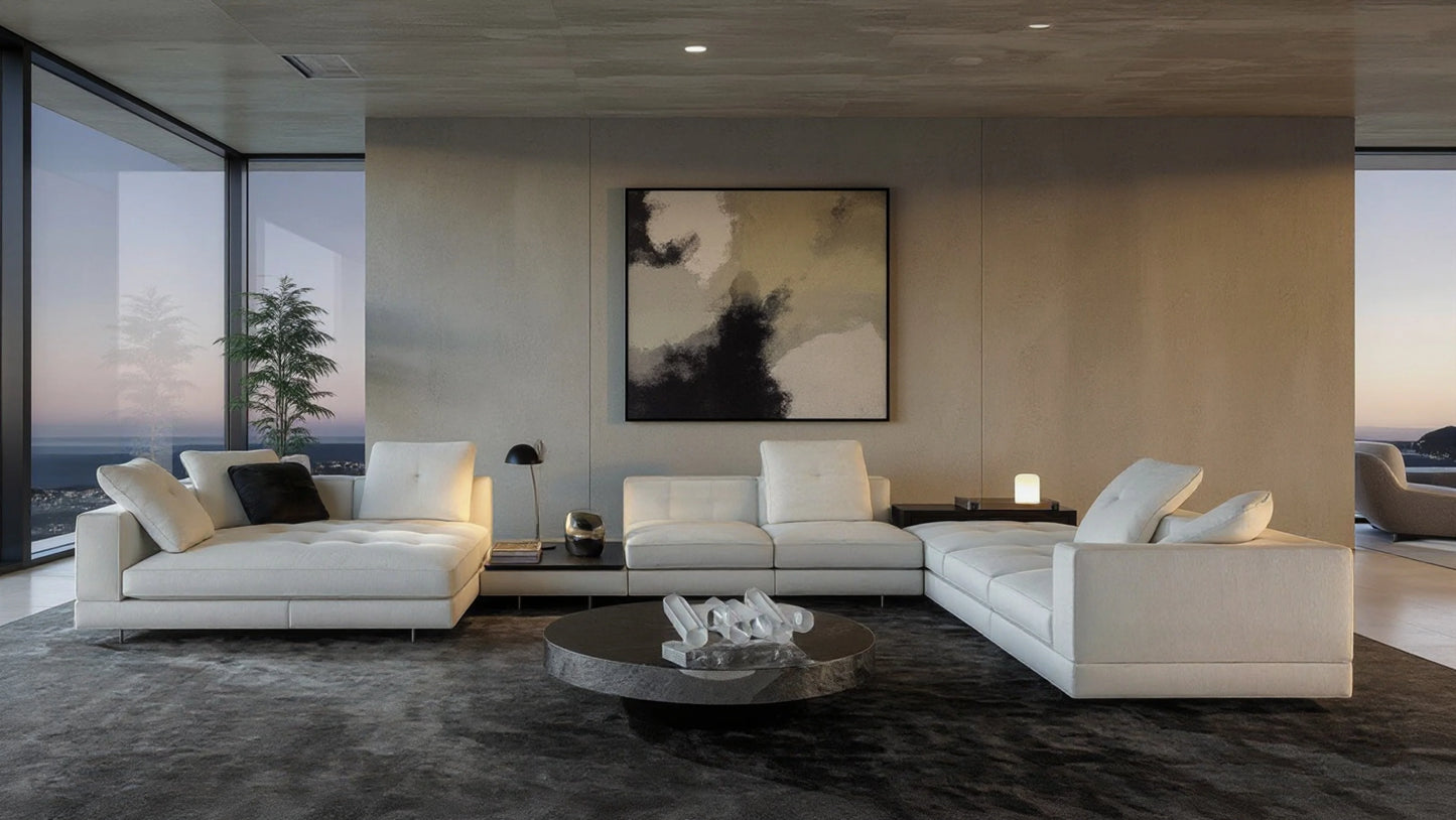 Baron 5-Seater Leather Corner Sofa Set